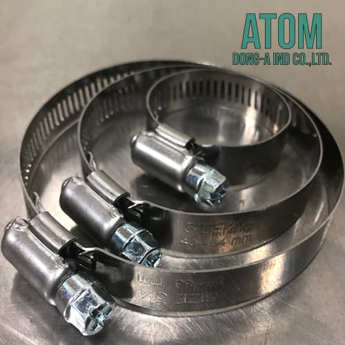 ATOM Hose clamp _ Perforated_ Worm Gear_ Stainless steel